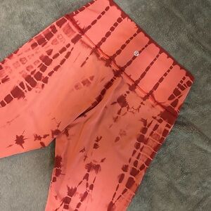 Lululemon Athletica Orange Tie-Dye Leggings